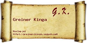 Greiner Kinga névjegykártya